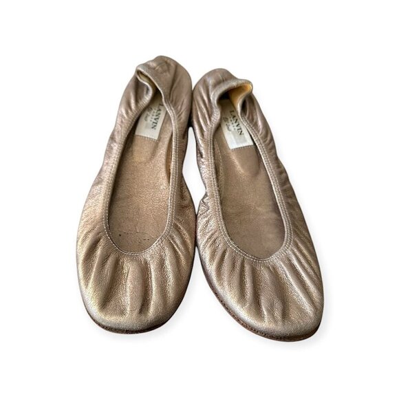 Lanvin Classic Ballerina Flats‎ in  Soft Gold Leather - Picture 2 of 12